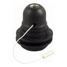 E27 thermoplastic socket, double ring, pull-cord switch — Black