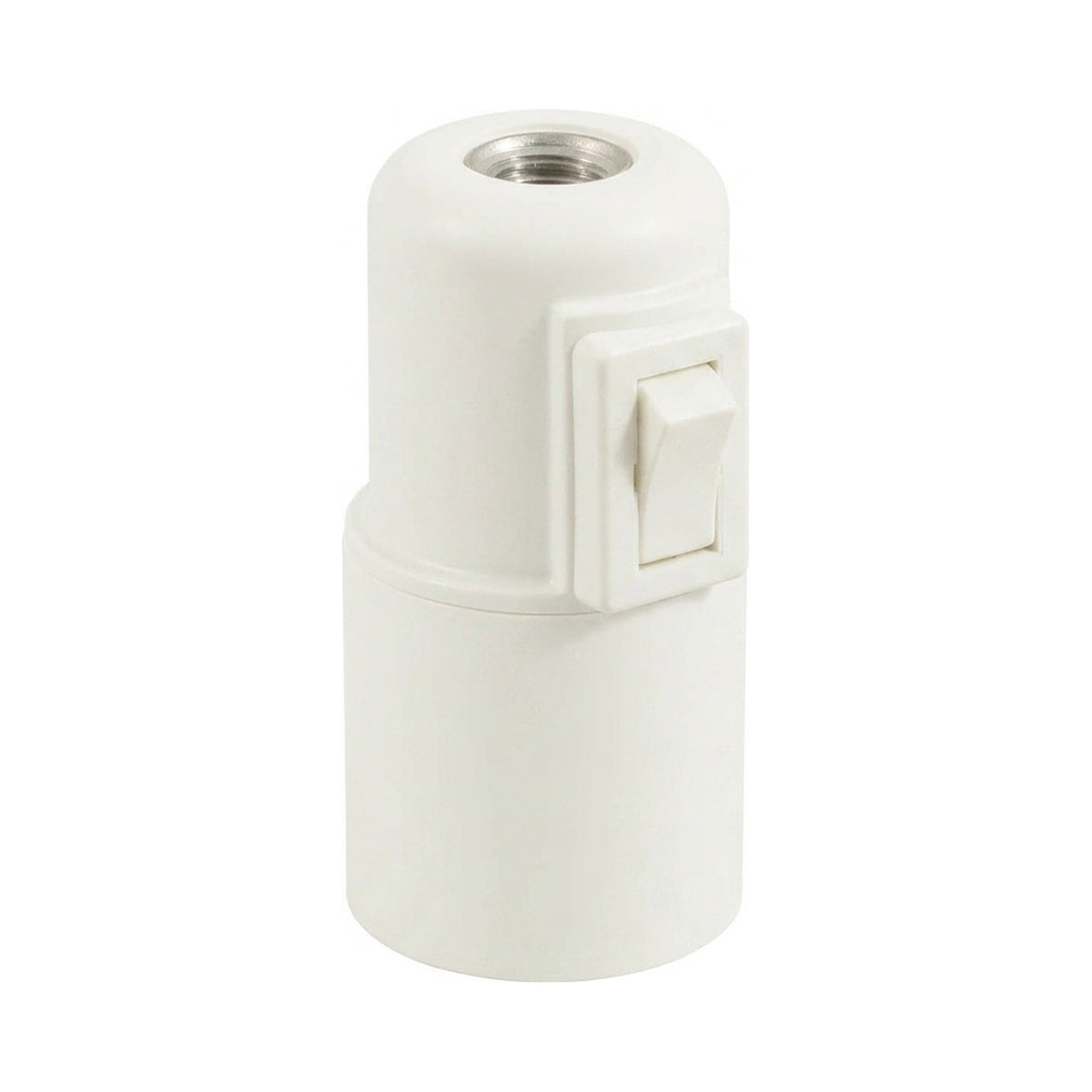 E27 thermoplastic socket with switch — White