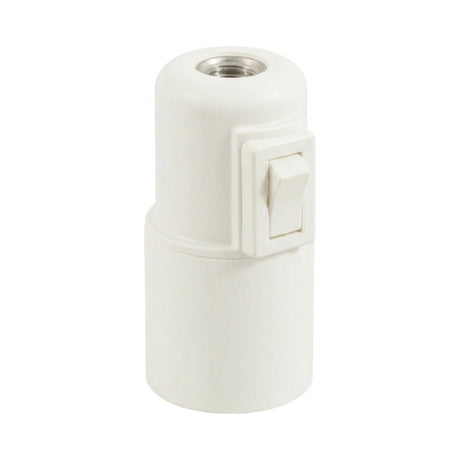 E27 thermoplastic socket with switch — White