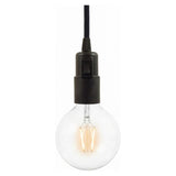 E27 thermoplastic socket with switch — Black