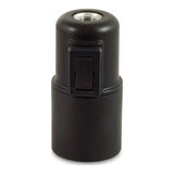 E27 thermoplastic socket with switch — Black