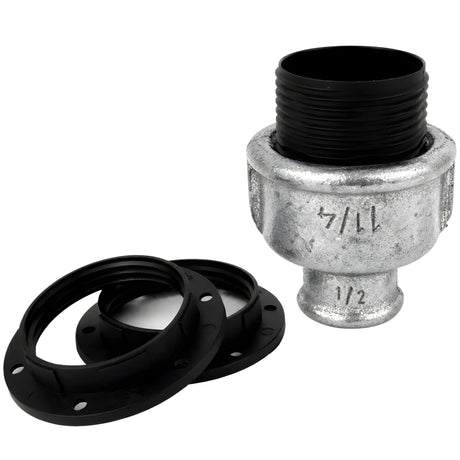 E27 thermoplastic lamp holder kit, Thermoplastic 1/2'' (15x21mm) female thread, galvanized cast iron fitting