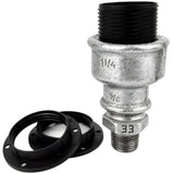 E27 thermoplastic socket kit on 1/2'' (15x21mm) male galvanized cast iron fitting