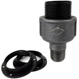 E27 thermoplastic socket kit on 1/2'' (15x21mm) male Eco black cast iron fitting