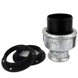 E27 thermoplastic socket kit on female galvanized cast iron fitting