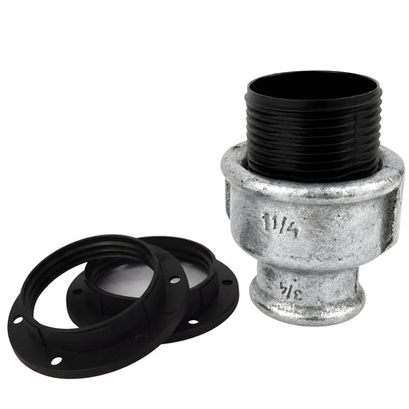 E27 thermoplastic lamp holder kit, Thermoplastic, female thread, galvanized cast iron fitting