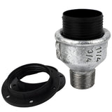 E27 thermoplastic socket kit on male galvanized cast iron fitting