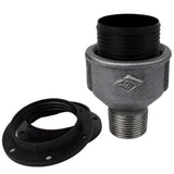 E27 thermoplastic socket kit on male Eco black cast iron fitting