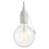 E27 thermoplastic socket with pull-cord switch — White