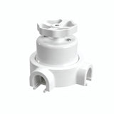 Porcelain two-way switch with a knob and base kit — White / White / 2 conduit entries