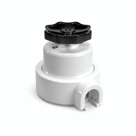 Porcelain two-way switch with a knob and base kit — White / Black / 1 conduit entry