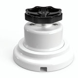Porcelain two-way switch with a knob and base kit — White / Black / Flat Ø 100 mm