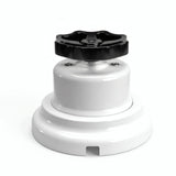 Porcelain two-way switch with a knob and base kit — White / Black / Flat Ø 100 mm