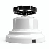 Porcelain two-way switch with a knob and base kit — White / Black / Flat Ø 100 mm