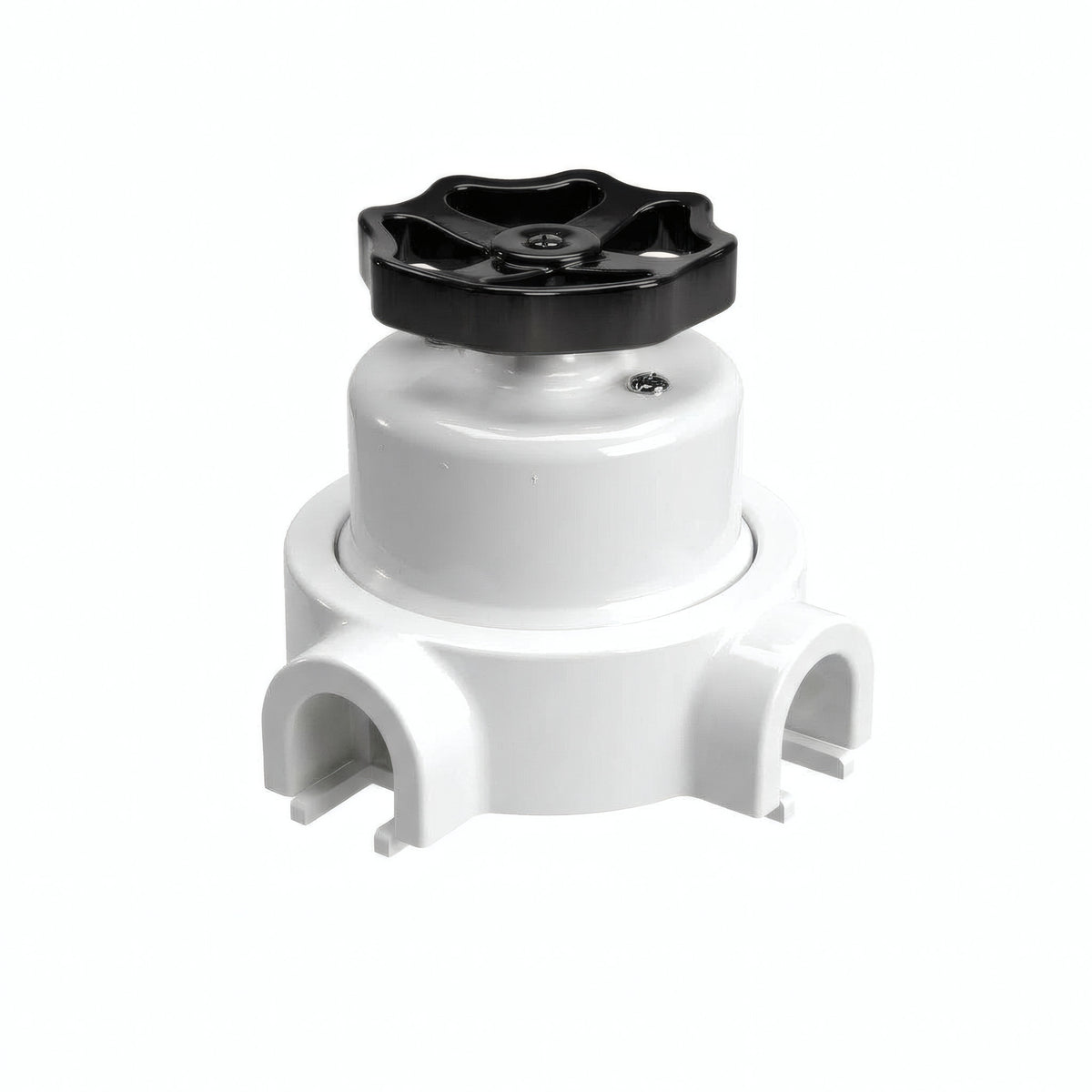 Porcelain two-way switch with a knob and base kit — White / Black / 2 conduit entries