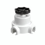 Porcelain two-way switch with a knob and base kit — White / Black / 2 conduit entries