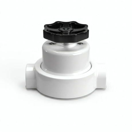 Porcelain two-way switch with a knob and base kit — White / Black / 2 conduit entries in line