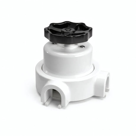 Porcelain two-way switch with a knob and base kit — White / Black / 2 conduit entries