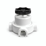 Porcelain two-way switch with a knob and base kit — White / Black / 3 conduit entries