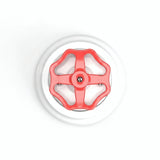 Porcelain two-way switch with a knob and base kit — White / Red / Flat Ø 100 mm