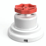 Porcelain two-way switch with a knob and base kit — White / Red / Flat Ø 100 mm
