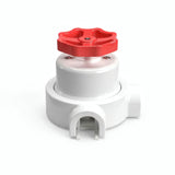 Porcelain two-way switch with a knob and base kit — White / Red / 2 conduit entries