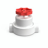 Porcelain two-way switch with a knob and base kit — White / Red / 2 conduit entries in line