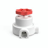 Porcelain two-way switch with a knob and base kit — White / Red / 2 conduit entries