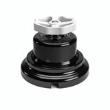 Porcelain two-way switch with a knob and base kit — Black / White / Flat Ø 100 mm