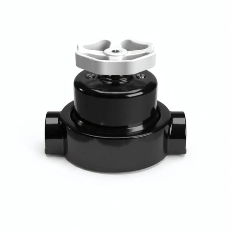 Porcelain two-way switch with a knob and base kit — Black / White / 2 conduit entries in line