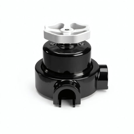 Porcelain two-way switch with a knob and base kit — Black / White / 2 conduit entries