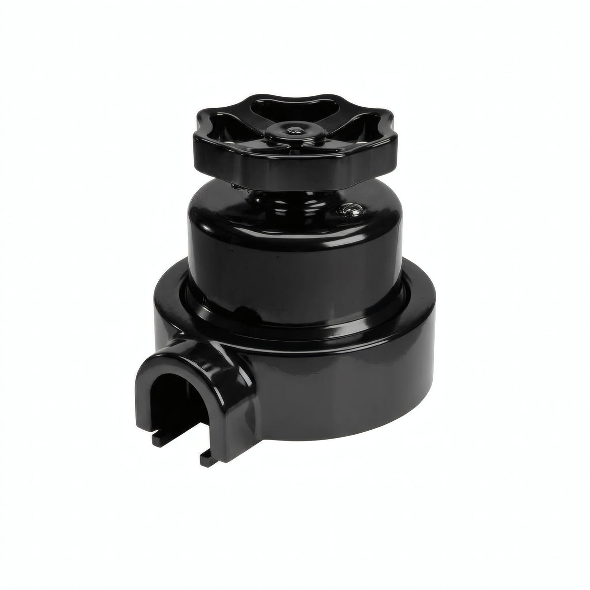 Porcelain two-way switch with a knob and base kit — Black / Black / 1 conduit entry