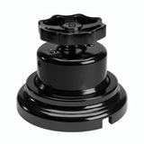 Porcelain two-way switch with a knob and base kit — Black / Black / Flat Ø 100 mm