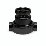 Porcelain two-way switch with a knob and base kit — Black / Black / 2 conduit entries in line
