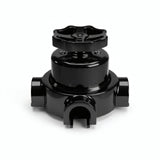 Porcelain two-way switch with a knob and base kit — Black / Black / 3 conduit entries