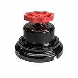Porcelain two-way switch with a knob and base kit — Black / Red / Flat Ø 100 mm