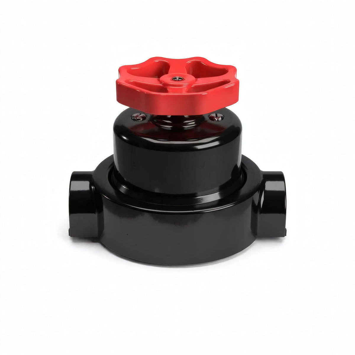 Porcelain two-way switch with a knob and base kit — Black / Red / 2 conduit entries in line