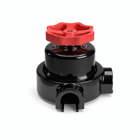 Porcelain two-way switch with a knob and base kit — Black / Red / 2 conduit entries
