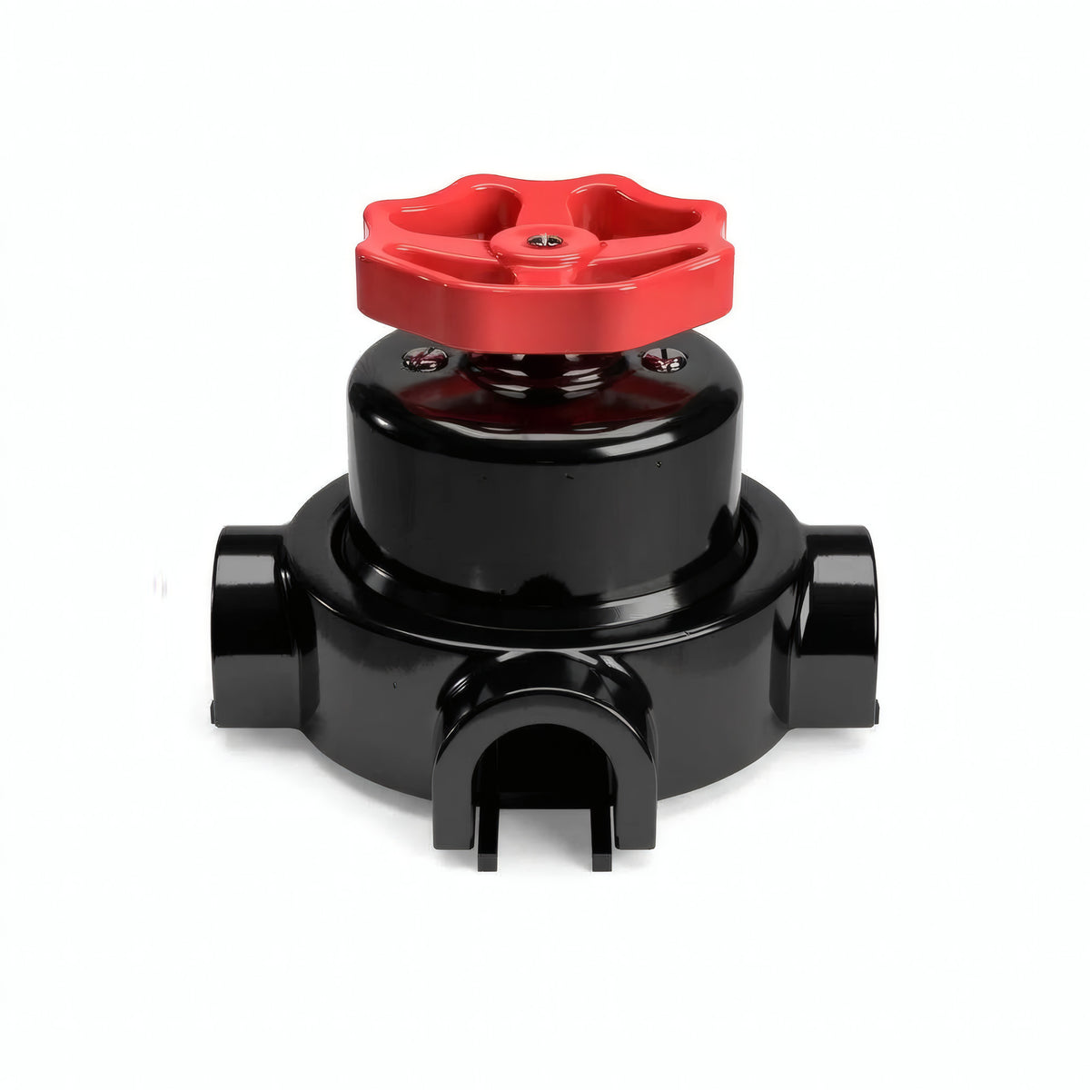 Porcelain two-way switch with a knob and base kit — Black / Red / 3 conduit entries