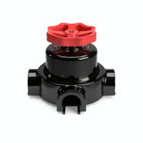 Porcelain two-way switch with a knob and base kit — Black / Red / 3 conduit entries
