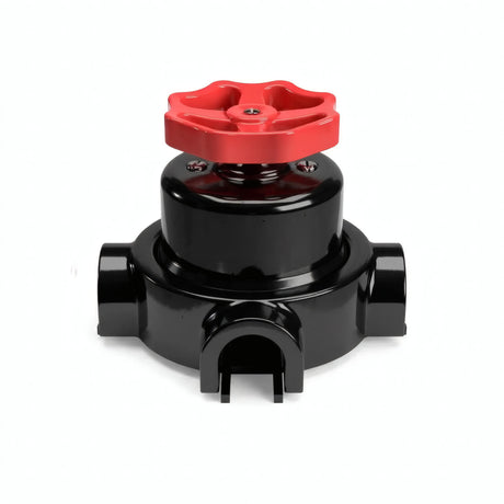 Porcelain two-way switch with a knob and base kit — Black / Red / 3 conduit entries