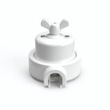 Porcelain two-way switch with a butterfly nut and base kit — White / White / 1 conduit entry
