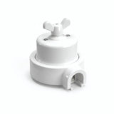Porcelain two-way switch with a butterfly nut and base kit — White / White / 1 conduit entry