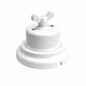 Porcelain two-way switch with a butterfly nut and base kit — White / White / Flat Ø 100 mm