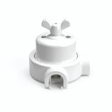 Porcelain two-way switch with a butterfly nut and base kit — White / White / 2 conduit entries