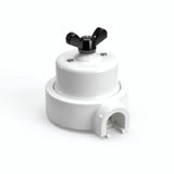 Porcelain two-way switch with a butterfly nut and base kit — White / Black / 1 conduit entry
