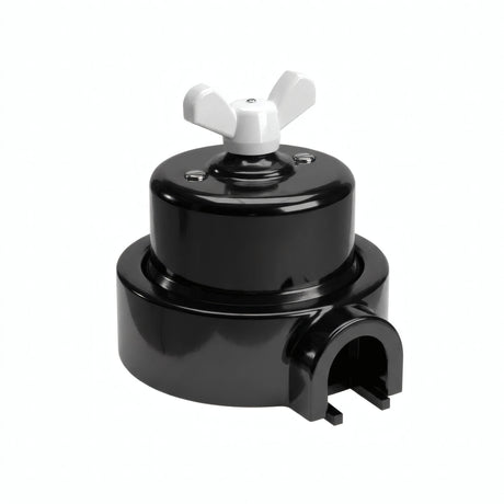 Porcelain two-way switch with a butterfly nut and base kit — Black / White / 1 conduit entry
