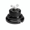 Porcelain two-way switch with a butterfly nut and base kit — Black / White / Flat Ø 100 mm