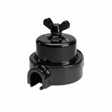 Porcelain two-way switch with a butterfly nut and base kit — Black / Black / 1 conduit entry