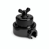 Porcelain two-way switch with a butterfly nut and base kit — Black / Black / 1 conduit entry